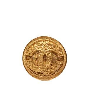 Chanel Cc Logo Round Medallion Brooch #246997C10B